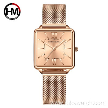 Hannah Martin HM-1082 Watches Women Japan Quartz Movement The New Design Green Dial Alloy Watchband Waterproof Temperament Gift